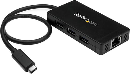 Hub StarTech USB-C vers USB-A 3 ports avec Gigabit Ethernet et adaptateur secteur