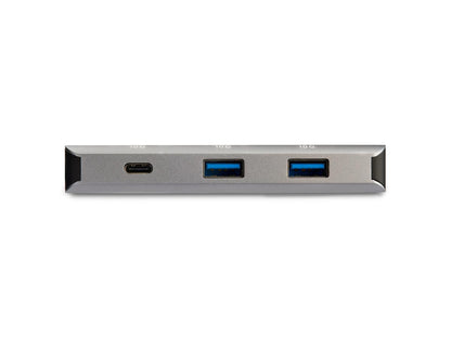 Portable and powerful, this StarTech 3-port USB-C hub adds robust versatility to your USB Type-C enabled laptop. Featuring 10Gbps data transfer, Gigabit Ethernet, and an aluminum compact design, it delivers high-speed connectivity wherever you go. The bus-powered hub supports major operating systems and Thunderbolt 3 compatibility, making it an ideal companion for mobile professionals.