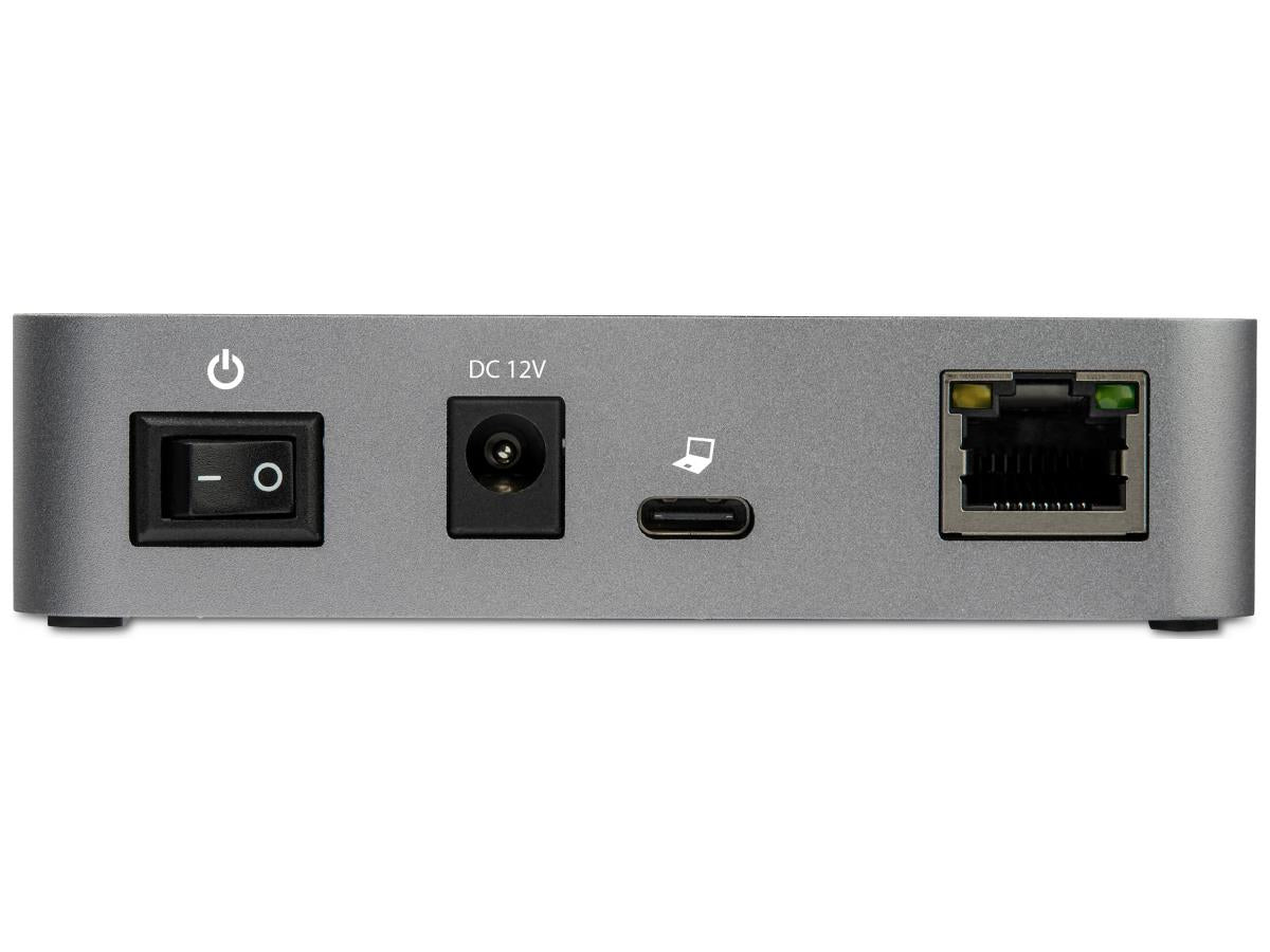 3-Port USB 3.1 Gen 2 Hub with 2 USB-A and 1 USB-C (10Gbps) ports plus integrated Gigabit Ethernet. Includes BC 1.2 charging support, 24W power adapter, and cross-platform compatibility including Windows, macOS, Linux, and iPadOS. Ideal for high-speed connectivity and network extension with mountable desktop design.