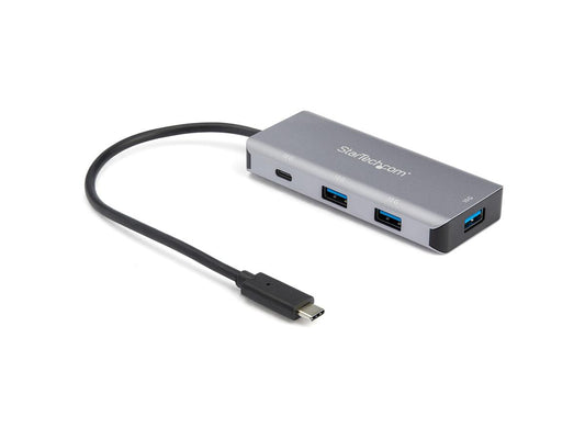 Portable 4 port USB-C hub - USB Type-C host laptop to 1x USB-C & 3x USB-A - USB 3.2/3.1 Gen 2 SuperSpeed 10Gbps - USB Bus Powered adapter hub - 9.8in host cable - Aluminum - OS independent - Works with Thunderbolt 3 host - USB 3.0/2.0 device support
