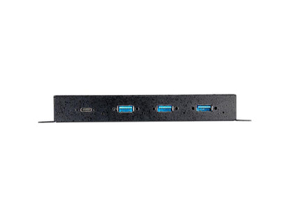 Engineered for demanding environments, the StarTech HB31C3A1CME is a rugged industrial USB-C hub offering 4 ports — 3 USB-A and 1 USB-C — with SuperSpeed 10Gbps data transfer. Encased in a metal housing, it features 15kV/8kV ESD, 350W surge protection, and includes both USB-C and USB-A host cables for wide compatibility. Ideal for commercial, manufacturing, and lab settings, it delivers up to 30W power and supports flexible mounting options.