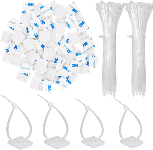 Supports de serrage en nylon StarTech - Lot de 100, blancs, 2,8 x 2,8 cm