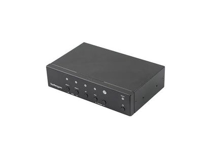 Easily switch between DisplayPort, VGA, or two HDMI source devices to output via a single HDMI display with the StarTech Multi-Input to HDMI Adapter Switch. Designed for seamless integration, this wired switch supports 4K resolution and offers versatile input compatibility, ideal for dynamic workspaces or AV setups. With automatic and priority switching, it ensures a smooth experience across multiple device types.