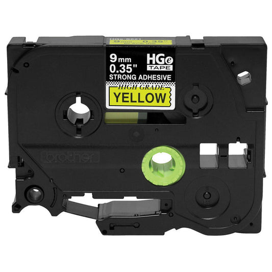Ruban d'étiquettes Brother HGES6215PK, 9 mm, noir sur jaune, paquet de 5