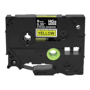 Ruban d'étiquettes Brother HGES6215PK, 9 mm, noir sur jaune, paquet de 5