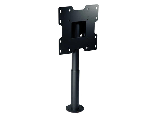 The Peerless HP432-002 Desktop Swivel Mount is designed for mounting 26" to 37" flat panel TVs on desktops or counters. With a weight capacity of up to 80 lb (36 kg), it supports various VESA patterns (100x100, 100x200, 200x100, and 200x200 mm) and offers a clean, stable mounting solution. Its +30°/-30° swivel range provides versatile viewing angles for optimal user experience in any setting.
