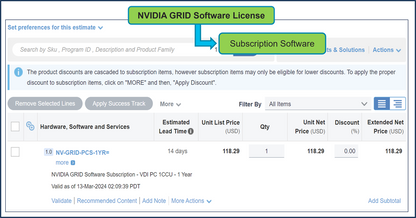 Abonnement au logiciel NVIDIA GRID pour applications VDI 1CCU 4 ans par Cisco