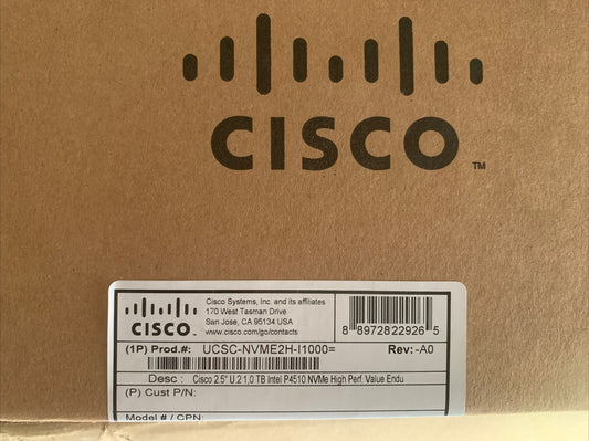 Disque SSD Cisco Intel P4510 1 To NVMe U.2 échangeable à chaud pour HyperFlex M5