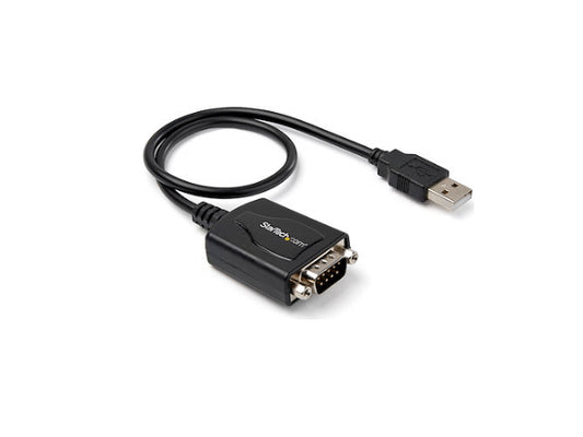 Compact and compliant with TAA, this StarTech 1 Port USB 2.0 to Serial RS232 Adapter Cable delivers seamless connectivity between USB ports and serial RS232 DB9 devices. Featuring a TIUSB3410 chipset, this 12-inch black cable supports advanced COM retention and dual data buffers for stable communication, supporting Windows 8.1 and later (REV2 only). Ideal for IT environments with legacy serial peripherals requiring reliable operation and compliant sourcing.
