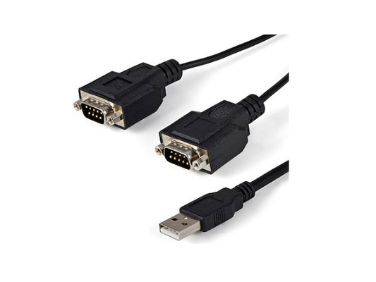 This dual-port USB to RS232 adapter from StarTech features a compact 6-foot design and integrated 2500Vrms optical isolation for reliable signal integrity. Using the trusted FTDI FT2232D chipset and USB bus power, it simplifies device connectivity while retaining COM port settings. Ideal for TAA-compliant installations in government or industrial environments.