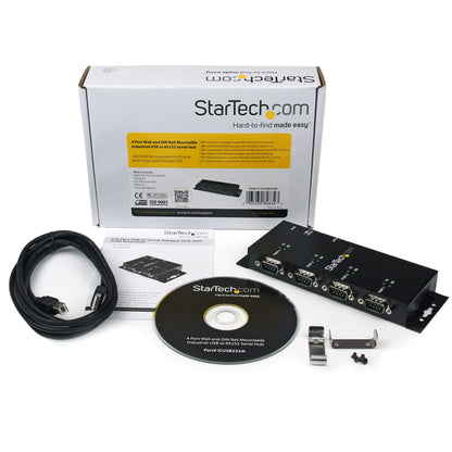 StarTech 4-Port USB to DB9 RS232 Serial Adapter Hub - ICUSB2324I