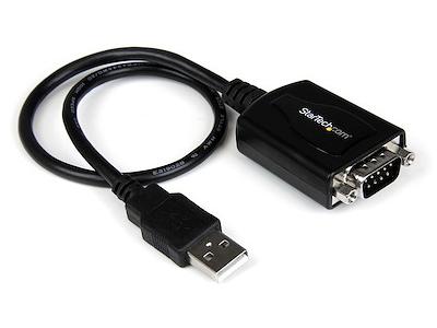1 ft USB to RS232 Serial DB9 Adapter Cable with COM Retention - TAA