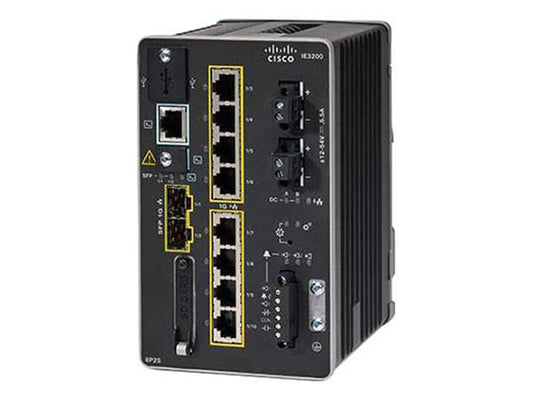 Cisco's Catalyst IE3200 Rugged Series Switch delivers robust industrial networking with 8 Gigabit Ethernet PoE+ ports and 2 SFP uplinks. Designed for high-reliability edge deployments, it supports critical protocols including IEEE 802.1w and 802.1x, and is backed by a five-year limited hardware warranty. The switch is TAA-compliant and manufactured in the United States, ensuring suitability for government and secure installations.
