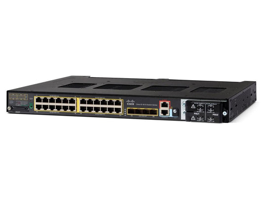 The Cisco IE4010 is a rugged, 28-port managed switch equipped with 24 PoE+ ports and 4 Gigabit SFP uplinks, designed for industrial Ethernet applications. With robust performance capabilities and TAA compliance, it is ideal for demanding industrial environments requiring high reliability and secure network connectivity.