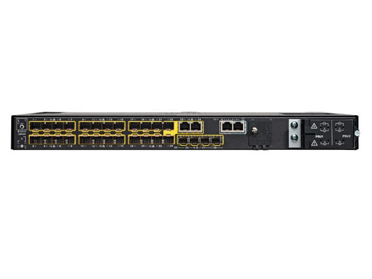 The Cisco IE9300 switch is designed for industrial-grade networking with 24 GE SFP downlink ports and 4 GE SFP uplinks. Engineered for reliability and TAA compliant, this unit supports high-bandwidth connectivity across ruggedized environments.