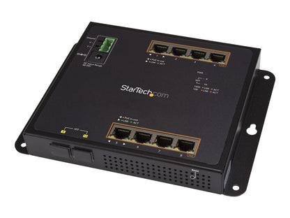Commutateur industriel STARTECH 8+2 ports Gigabit PoE+, IP-30, montage DIN