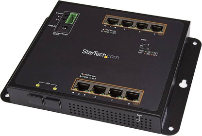 Commutateur industriel STARTECH 8+2 ports Gigabit PoE+, IP-30, montage DIN