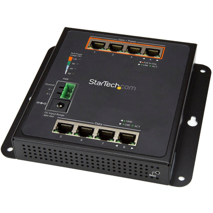 Commutateur industriel STARTECH 8+2 ports Gigabit PoE+, IP-30, montage DIN
