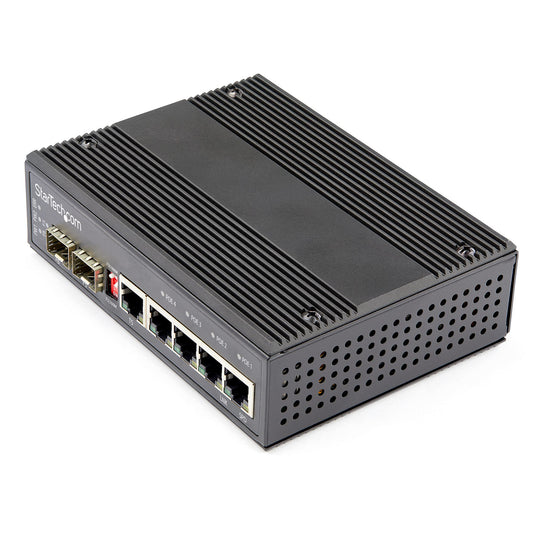 Commutateur industriel StarTech Gigabit PoE+ 6 ports avec SFP et PoE 30 W
