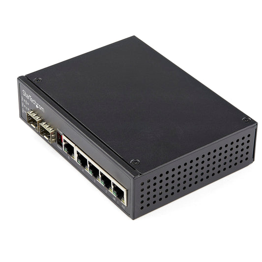 Commutateur Gigabit industriel StarTech IES1G52UPDIN 6 ports avec PoE+ et SFP