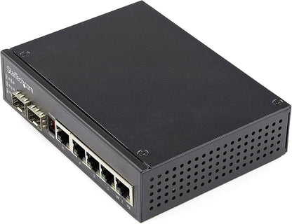 Commutateur Gigabit industriel StarTech IES1G52UPDIN 6 ports avec PoE+ et SFP
