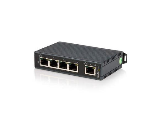 Expand your network connectivity with this rugged unmanaged network switch. The StarTech 5-Port Industrial 10/100 Ethernet Switch offers reliable performance and efficient power usage in harsh environments. Designed for DIN rail mounting and housed in an IP30-rated enclosure, it supports wide-range DC input (12–48V) and operates in extreme temperatures.
