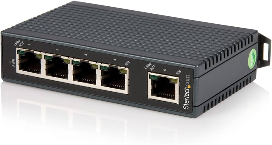 Commutateur Ethernet industriel 10/100 StarTech 5 ports, montage DIN, IP30, 12–48 V CC