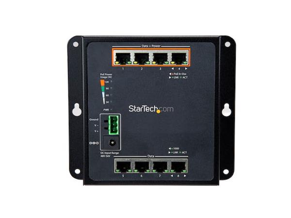Built for harsh industrial environments, the StarTech IES81GPOEW is an 8-port Gigabit Ethernet switch featuring up to 30W per PoE port. Designed with rugged IP-30 housing and rated for extreme temperature ranges from -40°C to +75°C, it offers advanced Layer 2 management and reliable 6kV ESD protection. Ideal for demanding networking tasks in factories, transportation hubs, and outdoor installations.