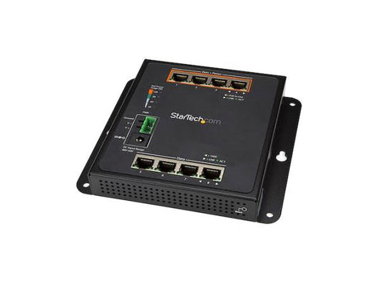 Built for harsh industrial environments, the StarTech IES81GPOEW is an 8-port Gigabit Ethernet switch featuring up to 30W per PoE port. Designed with rugged IP-30 housing and rated for extreme temperature ranges from -40°C to +75°C, it offers advanced Layer 2 management and reliable 6kV ESD protection. Ideal for demanding networking tasks in factories, transportation hubs, and outdoor installations.