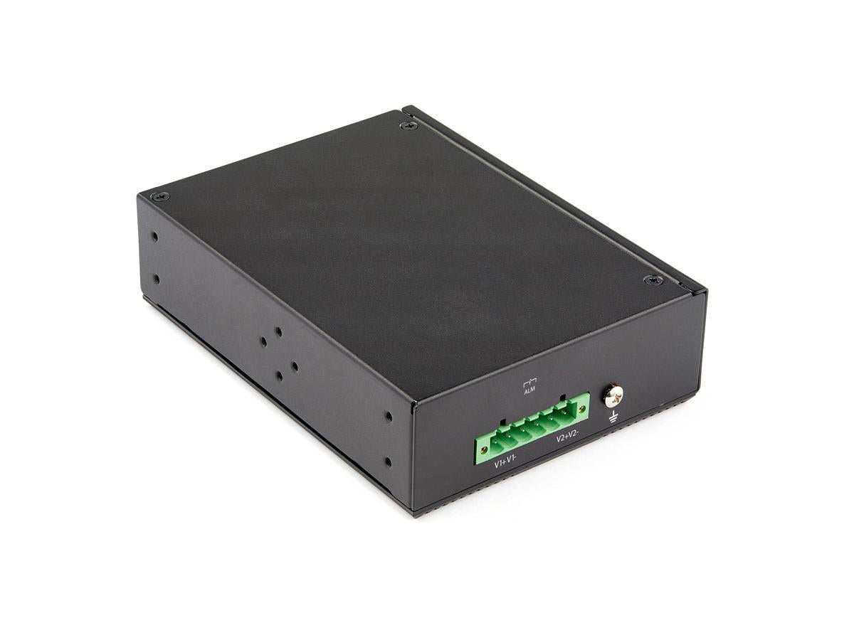 This Industrial 8-Port Gigabit PoE+ Switch by StarTech delivers high-performance Ethernet switching with 30W PSE power per port. Ideal for powering PoE-enabled devices in demanding environments, it supports IEEE 802.3af/at standards, features DIN/wall mounting options, and operates in wide temperature ranges. Engineered for industrial strength, it ensures secure, reliable networking with a rugged IP-30 rated chassis and redundant power inputs.