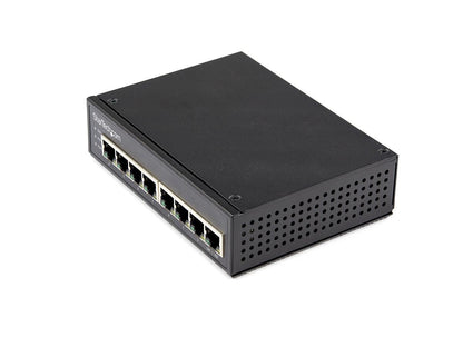 This Industrial 8-Port Gigabit PoE+ Switch by StarTech delivers high-performance Ethernet switching with 30W PSE power per port. Ideal for powering PoE-enabled devices in demanding environments, it supports IEEE 802.3af/at standards, features DIN/wall mounting options, and operates in wide temperature ranges. Engineered for industrial strength, it ensures secure, reliable networking with a rugged IP-30 rated chassis and redundant power inputs.