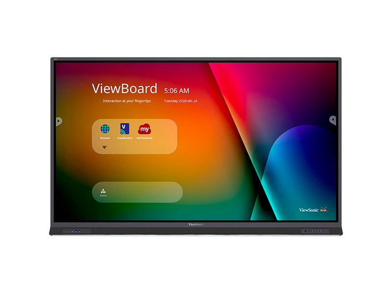 86in ViewBoard 4K Ultra HD Interactive Flat Panel Display with integrated microphone and USB-C, 3840 x 2160 resolution. TAA