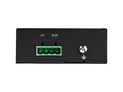 Fiber to Ethernet media converter extends networks and supplies up to 60W power with IEEE 802.3af/at compliance. Designed for industrial applications, it provides 1 Gbps speed, SFP flexibility, and rugged IP-30 aluminum housing for durability in harsh environments.