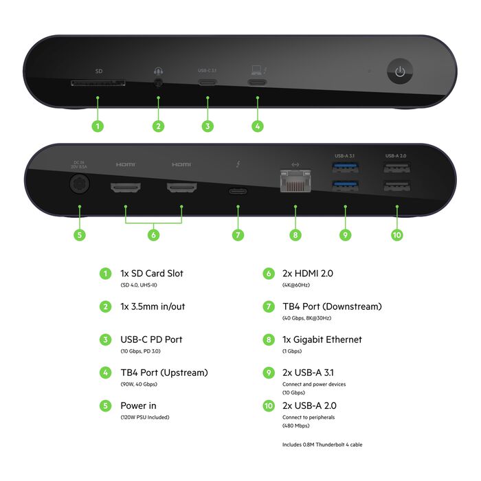 BELKIN Thunderbolt 4 Docking Station with SD Card Reader & HDMI 2.0