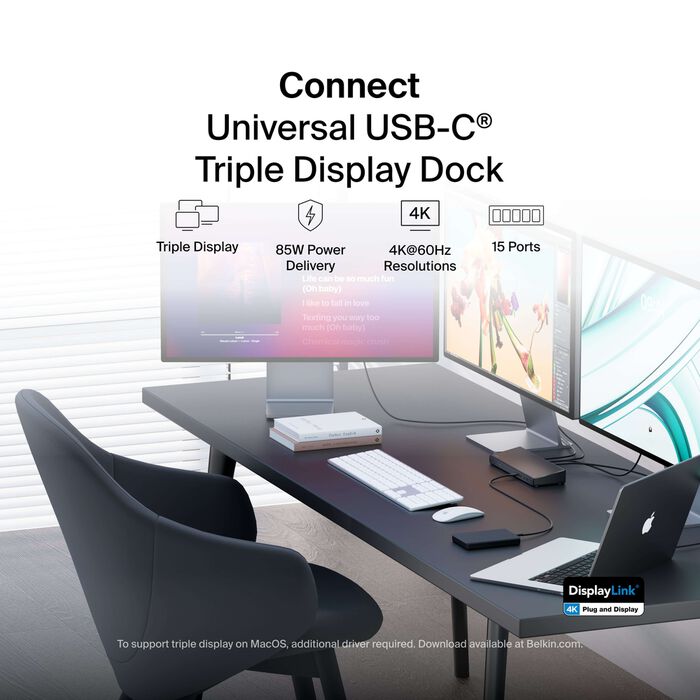 Belkin Universal USB-C Triple Display Dock INC007TTBK