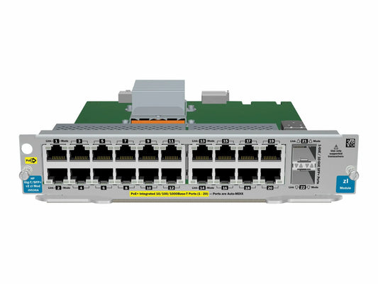 HP 20P POE+ / 4P SFP+ V3 ZL2 MOD Network Adapter, 24-Port