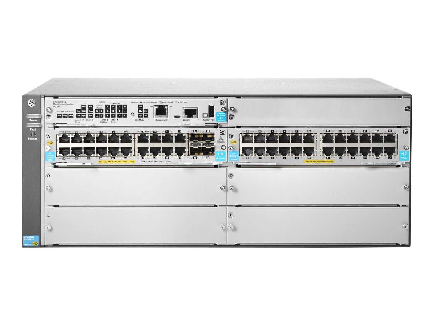 HP 5406R 44GT PoE+ / 4SFP+ v3 zl2 Switch JL003A