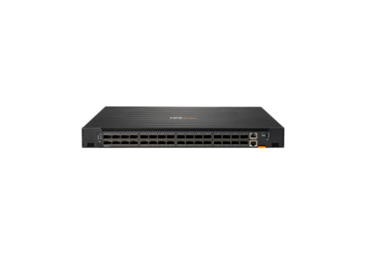 The HP Aruba 8325-32C BF is a high-performance 1U data center switch from the Aruba Networking CX 8325 Series. It supports 100G connectivity via 32 QSFP28 ports and is designed for Layer 2 and Layer 3 enterprise environments. With advanced features like SNMP, sFlow, and RMON, it provides flexible, reliable, and scalable networking capabilities for modern IT infrastructures.