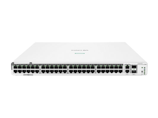 The HPE Networking Instant On 1960 48G PoE switch delivers advanced Gigabit and 10 GbE connectivity designed for small businesses. With 48 Gigabit ports, integrated PoE+ and PoE++ support, and dual high-speed uplink options (2x 10GBASE-T and 2x SFP+), it offers enterprise-class functionality for growing networks. Simplified deployment, robust Layer 2 capabilities, and cloud-managed stacking make it ideal for organizations seeking high performance and effortless scalability.