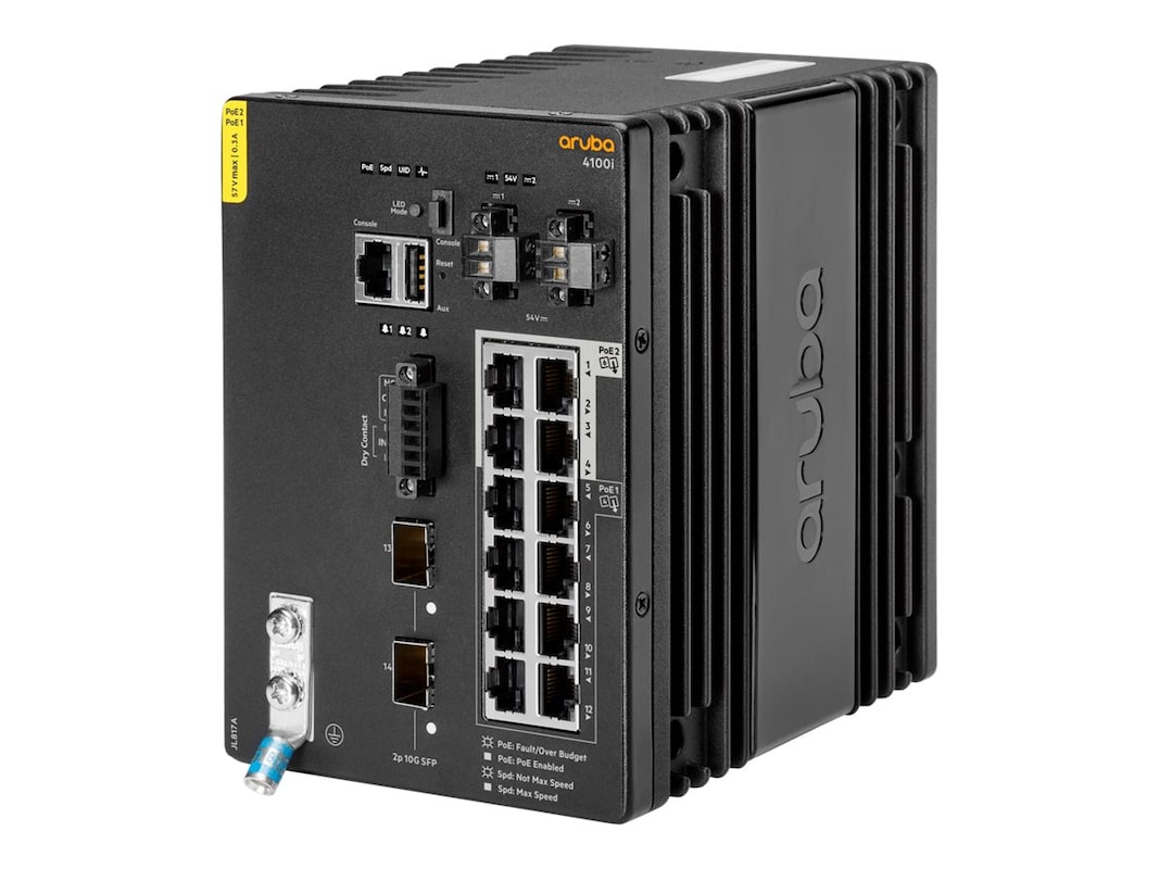 HP Aruba 4100i 12G CL4/6 PoE 2SFP+ DIN Switch JL817A