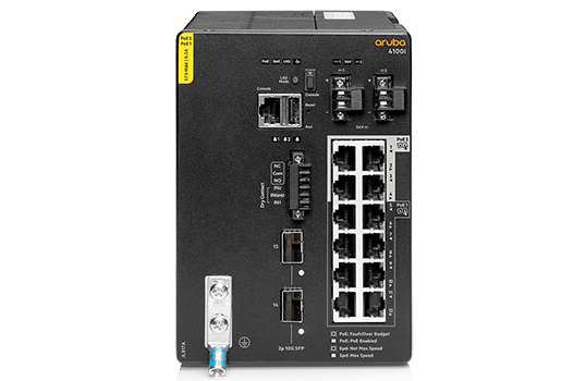 HP Aruba 4100i 12G CL4/6 PoE 2SFP+ DIN Switch JL817A