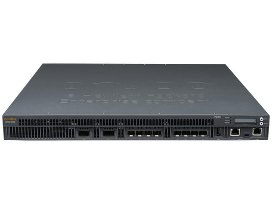 The HP Aruba 7280 (EG) TAA Controller is a high-capacity network management device designed for secure, large-scale wireless deployments. With support for up to 2048 access points and 32768 concurrent devices, it delivers up to 40 Gbps throughput and includes 8 SFP+ and 2 QSFP+ ports for flexible connectivity. Fully TAA compliant and FIPS ready, it's ideal for government, enterprise, and defense-grade environments.