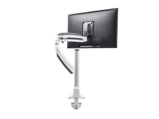 The CHIEF K1C120W is a white column mount with a two-link articulating arm designed for single monitor displays. Engineered for ergonomic performance and aesthetic integration, it supports streamlined installations in office, medical, or control room environments. Compliance with TAA regulations and U.S. manufacturing underscore its quality and government procurement suitability.