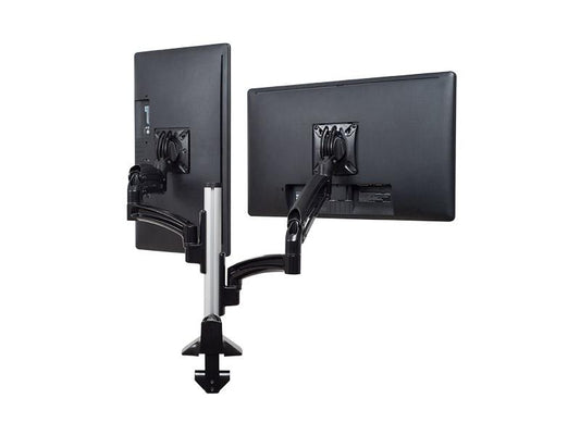 The CHIEF K1C220BXRH Kontour Dual Monitor Dynamic Column Mount in black offers reduced-height mounting for ergonomic dual-screen workstation setups. Engineered for professional environments, its TAA compliance and U.S.-based manufacturing ensure quality and regulatory assurance. Ideal for office or studio applications needing versatility and reliability.