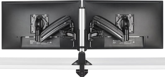 Support colonne pour deux écrans CHIEF K1C220S-G avec bras articulés, argent