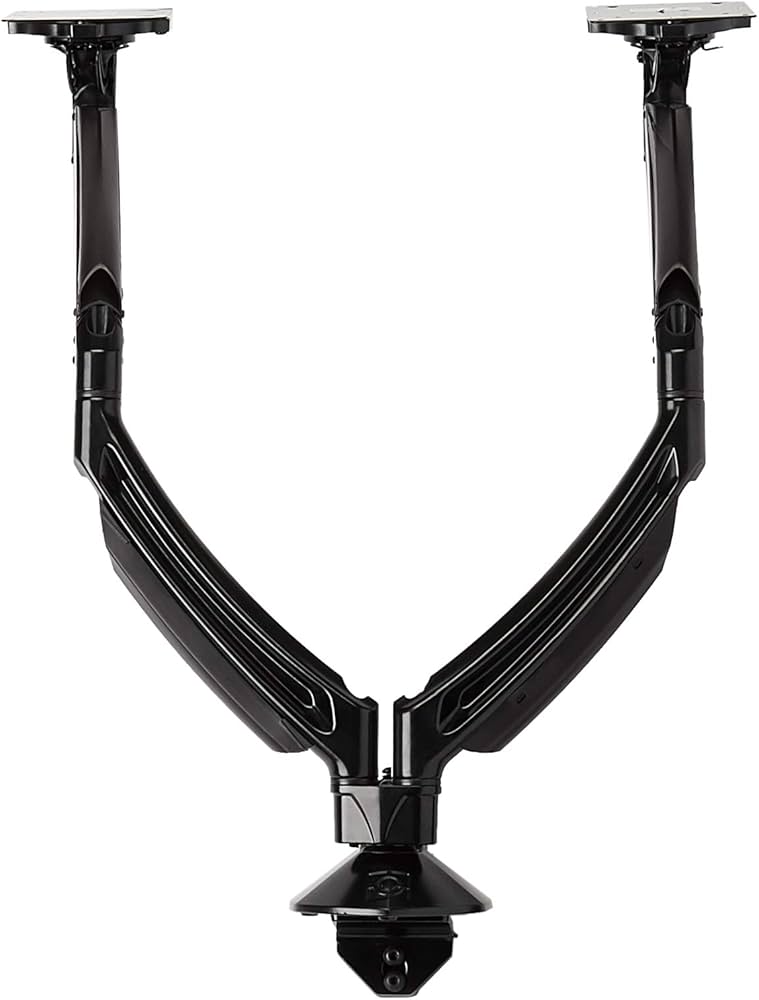 Support de bureau à pince pour deux écrans CHIEF K1D220B-G, noir, conforme aux normes TAA