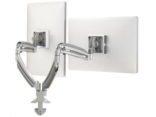 The CHIEF Kontour K1D220S-G is a professional-grade dual monitor desk mount designed to optimize workspace efficiency and ergonomic comfort. With dynamic two-link arms and a sleek silver finish, this TAA-compliant mount ensures flexibility and long-term durability in commercial or government environments.