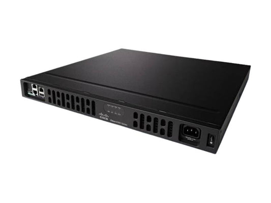 The Cisco ISR 4331 is a versatile integrated services router featuring 3 onboard Gigabit Ethernet ports, 2 NIM slots, and 1 SM slot, making it ideal for scalable networking applications. Equipped with 4 GB of flash memory and 4 GB of DRAM by default, this 1RU solution supports encryption protocols like AES and 3DES for secure data transmission. Designed for wired Gigabit connectivity and unified communications, it offers robust performance and strong reliability with a 587,250-hour MTBF.