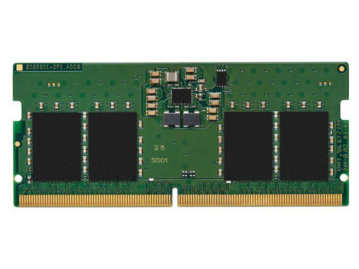 The Kingston 8GB DDR5 5600MT/s SODIMM is designed for high-speed notebook and compact system performance. With 5600 MHz memory speed and efficient DDR5 technology, it delivers faster bandwidth and power savings compared to DDR4 modules. Ideal for systems requiring reliable and TAA-compliant RAM.