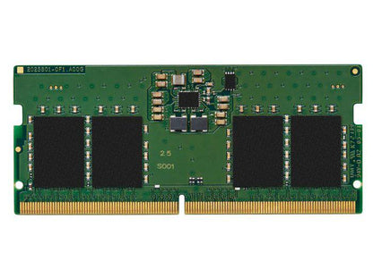 The Kingston 8GB DDR5 5600MT/s SODIMM is designed for high-speed notebook and compact system performance. With 5600 MHz memory speed and efficient DDR5 technology, it delivers faster bandwidth and power savings compared to DDR4 modules. Ideal for systems requiring reliable and TAA-compliant RAM.